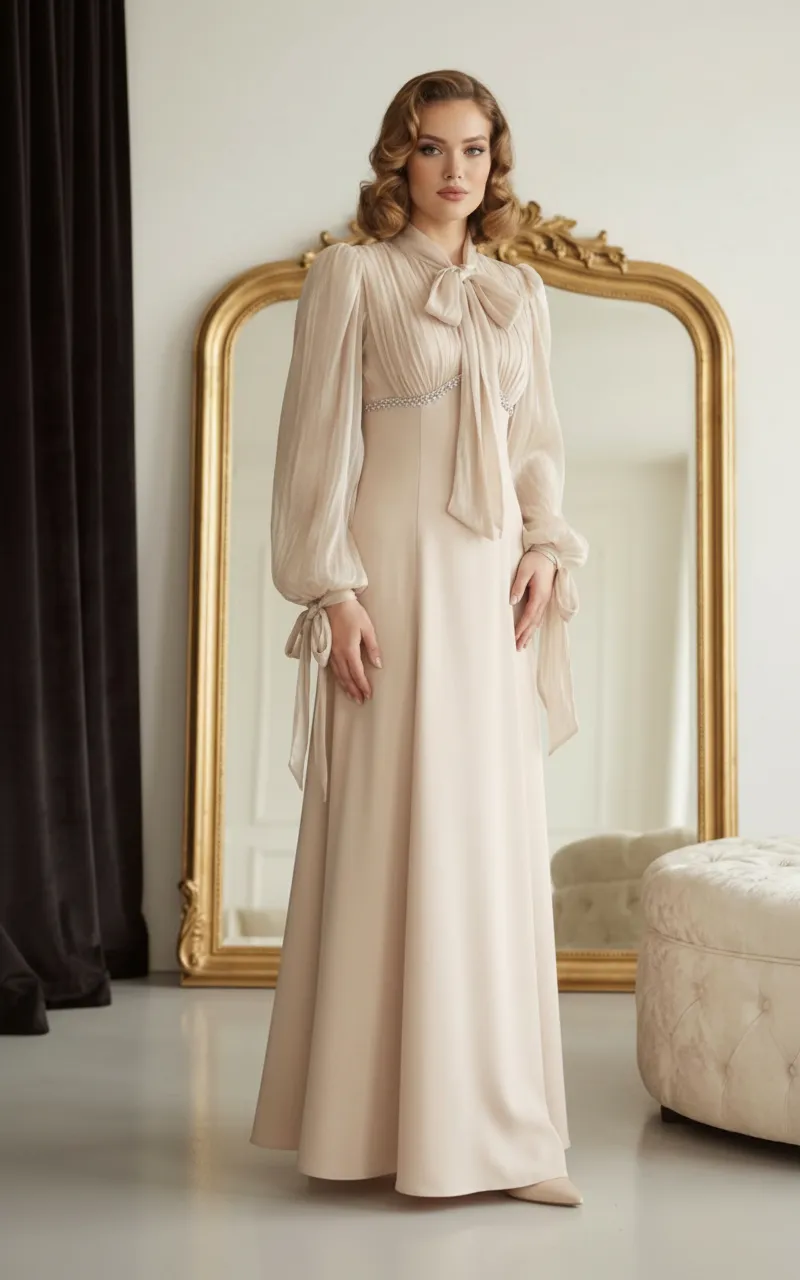 YNBAHAT JANJAN DETAY ABİYE (KREM)